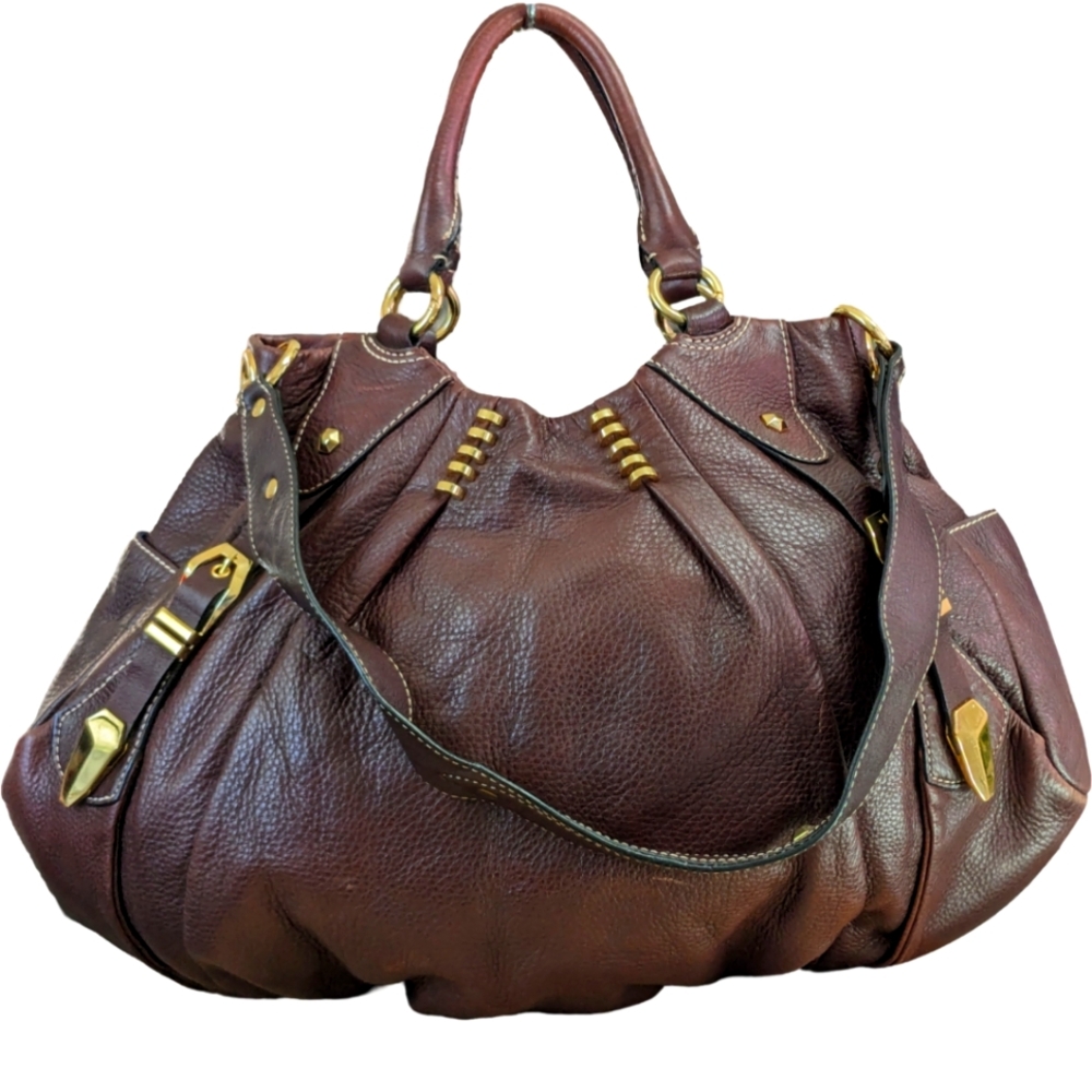 orYANY Gwen chocolate Brown Distressed Leather multiple Pockets Shoulder Bag